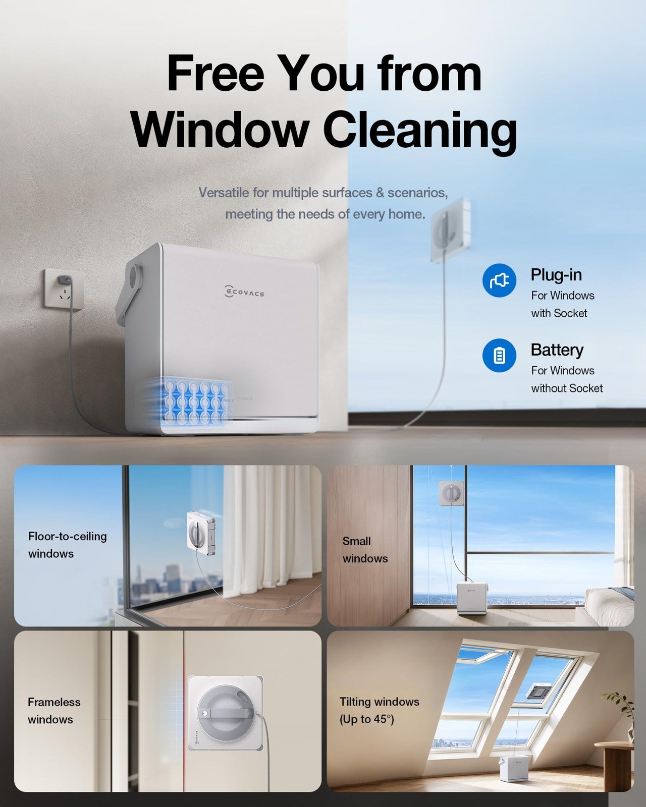 Ecovacs Winbot W2S Pro Omni אקווקס