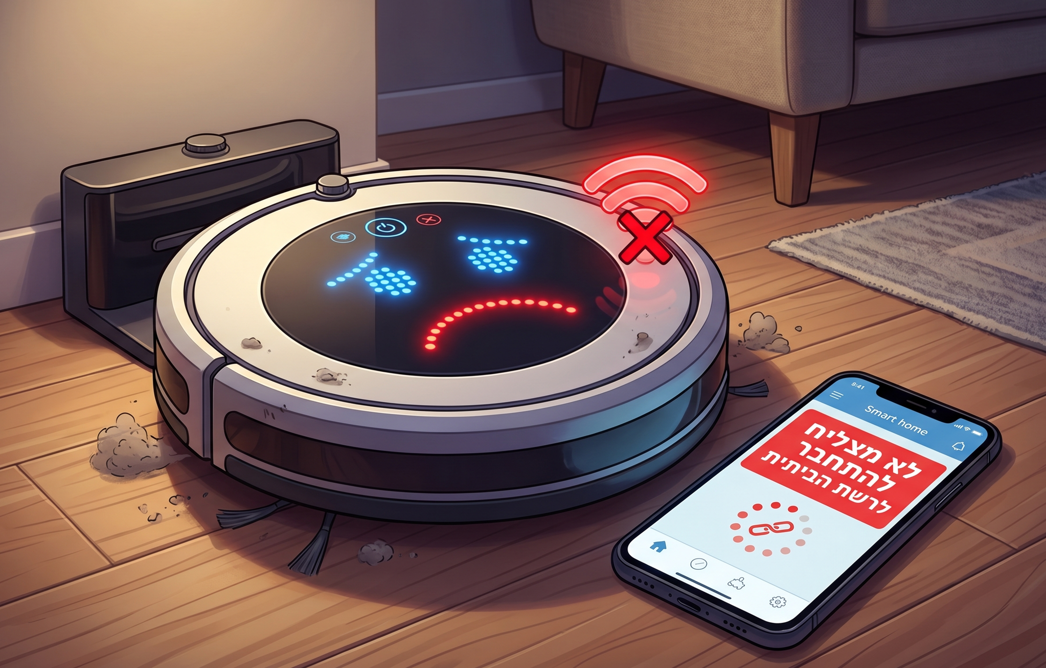 השואב הרובוטי לא מתחבר לאפליקציה