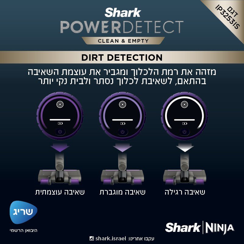 Shark Power Detect IP3253IS שארק Shark Power Detect IP3253IS שארק